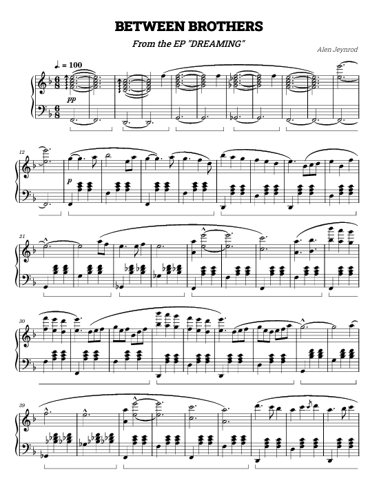Between Brothers - Official Digital Sheet Music